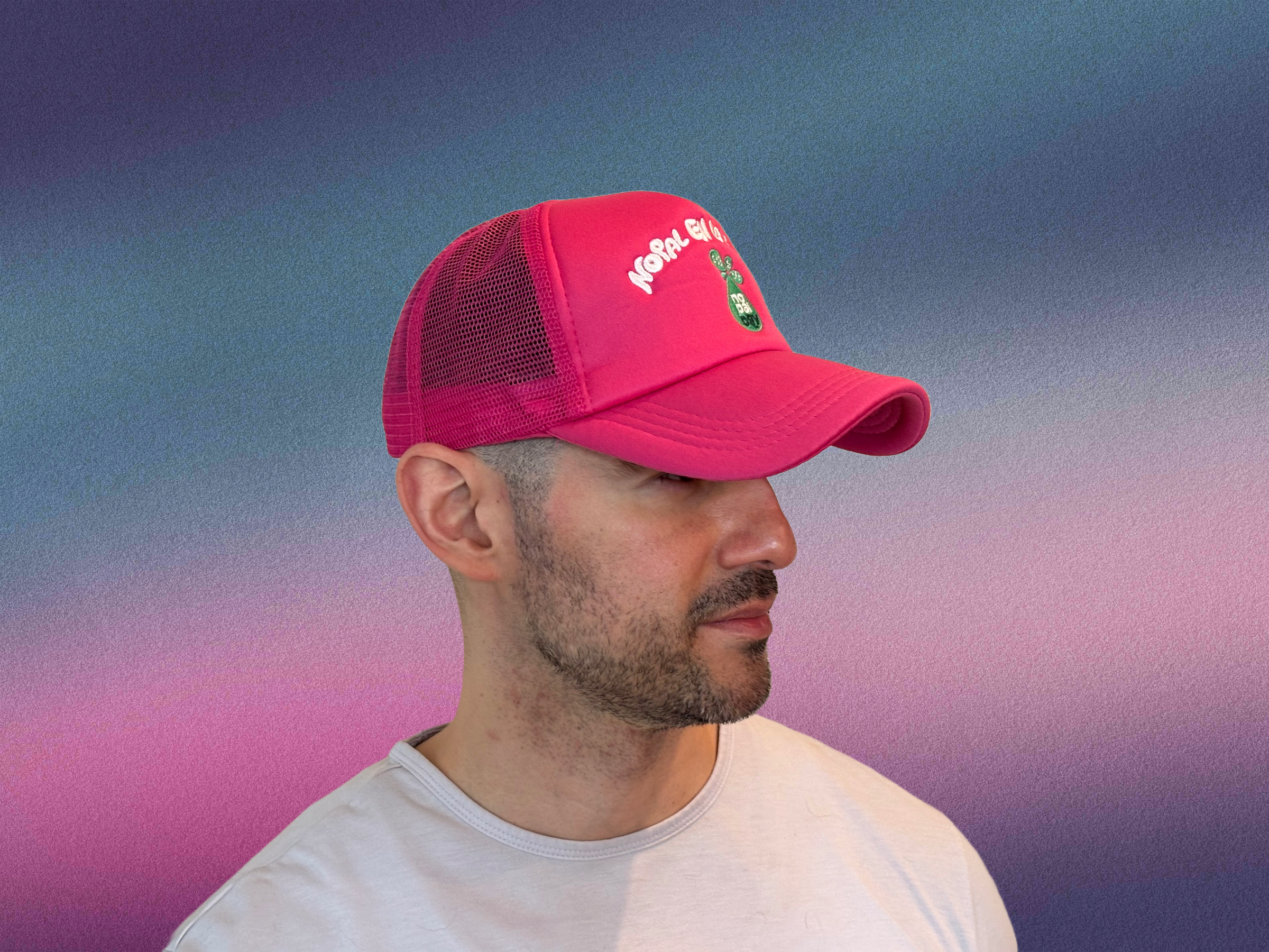 Nopal en la Frente Trucker Hat (Pink)